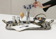 Silver and brass tray