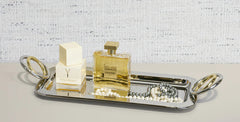 Silver and brass vanity tray