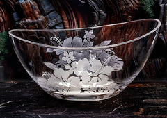 Oval crystal bowl