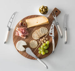 5 pc. cheese knives with board