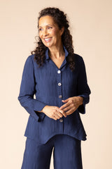 Navy blue "shacket"