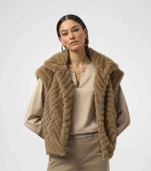 Faux mink vest