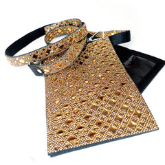 Gold jeweled cellphone purse