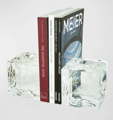 Crystal cube bookends