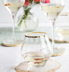 Set of 4 stemless wine glasses