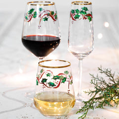 Holly glassware