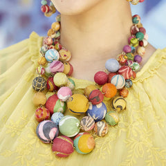 Kantha orb necklace