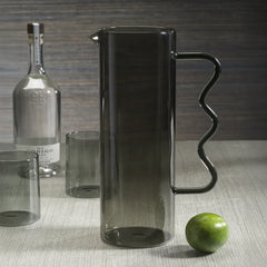 Smoke glass pitcher