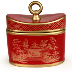 Toile holiday candle
