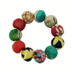 Fabric bead bracelet
