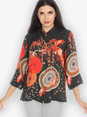 Blossoms and fans blouse