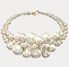 Cottonball collar necklace.